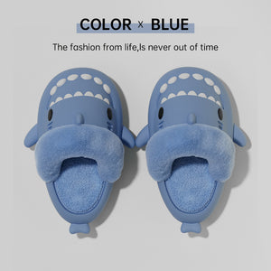 Winter Shark Slippers Detachable Warm Fuzzy Slippers Bedroom House Shoes Women