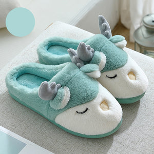 Christmas Shoes Winter Home Slippers Elk Plush Bedroom Slipper House Shoes For Women Men